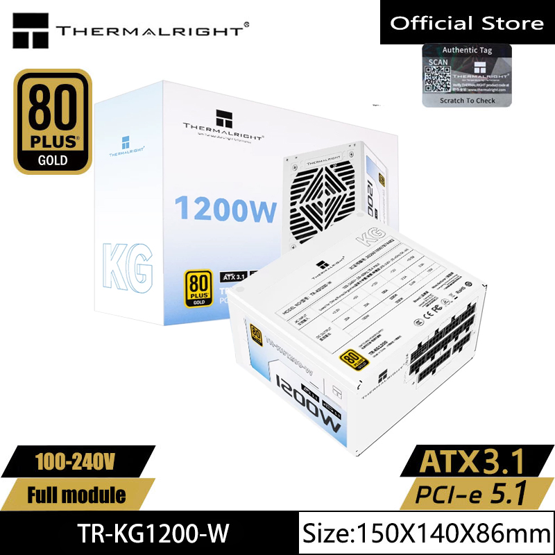 1000W White Modular Power Supply - Thermalright TR-KG1200-W/1000-W White Gold medal fully